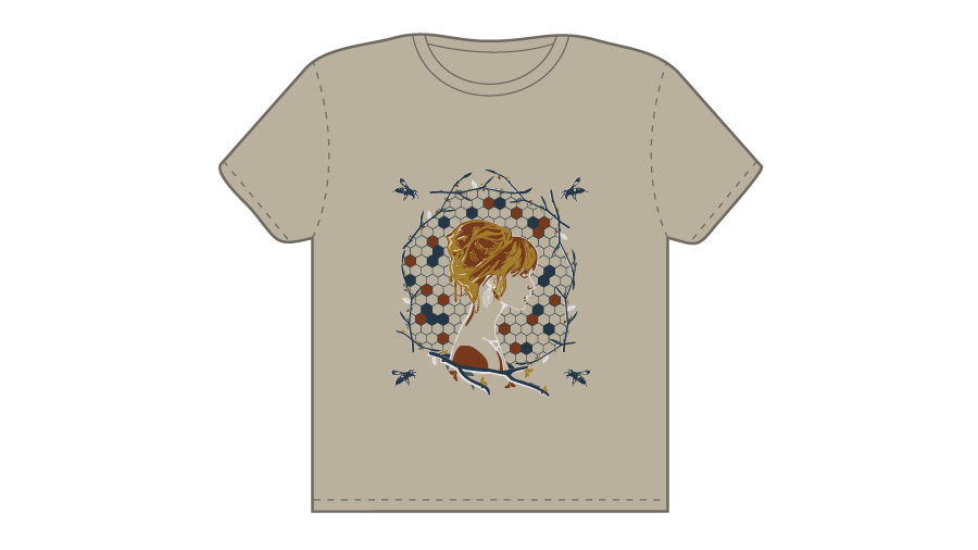 The Beehive T-shirt Layout